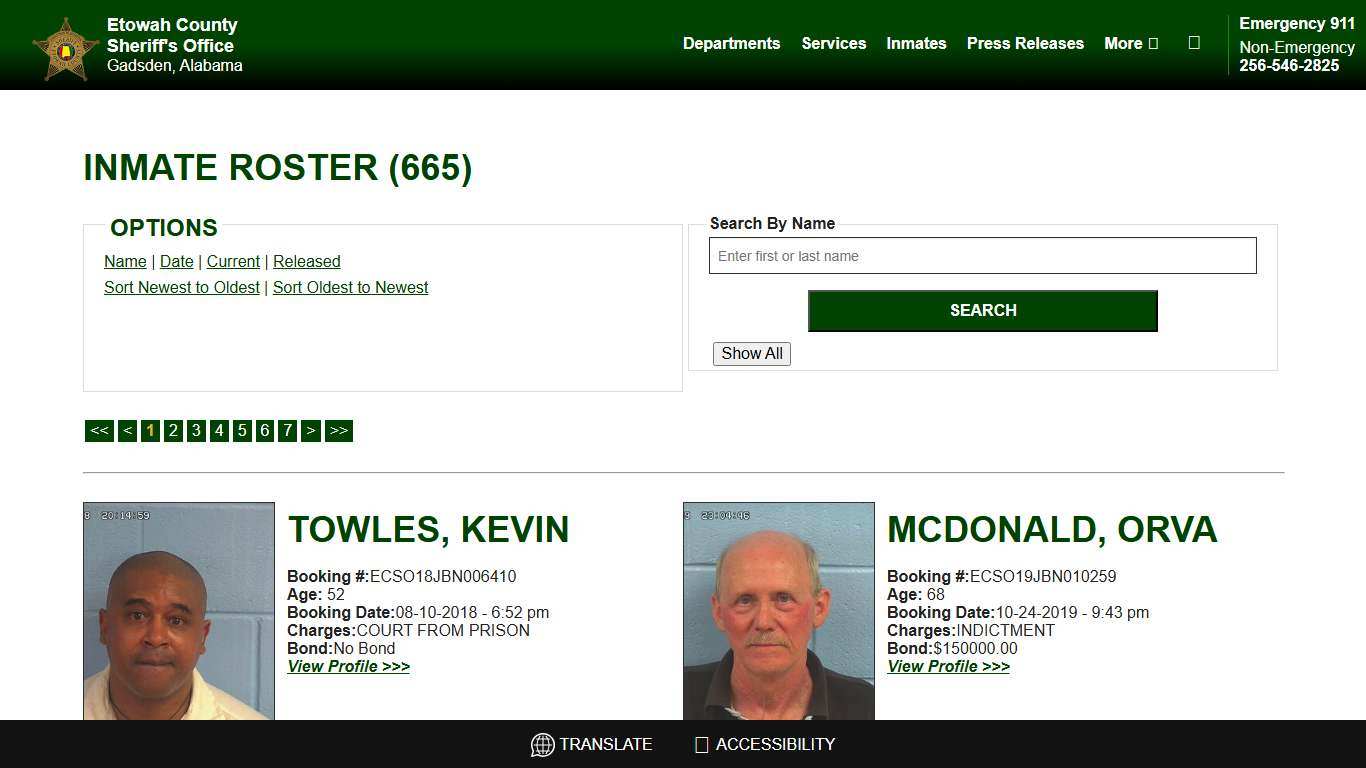 Inmate Roster - Current Inmates Booking Date Ascending - Etowah County Sheriff's Office